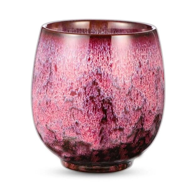 Set of 4 Japanese Style Ceramic Teacups – Hand-Painted, 5oz Each, Textured Glaze - Picture 7 of 10